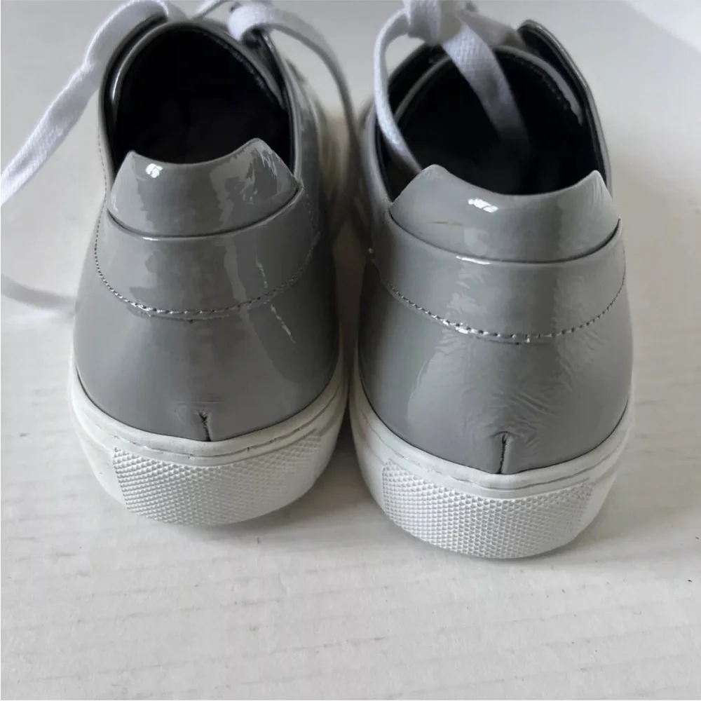 💖SALE💖M. Gemi 39/8.5 Sneakers Shoes Gray Patent Leather Made in Italy Women's - Picture 5 of 9